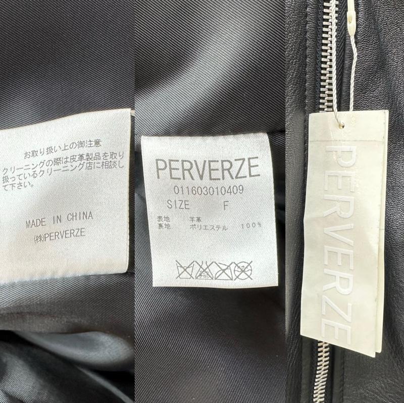 パーバーズ PERVERZE ジャケット、上着 ライダース バック プリント ダブル ライダース 011603010409 FREE 黒 / ブラック / black メンズ USED 古着 中古 50155982