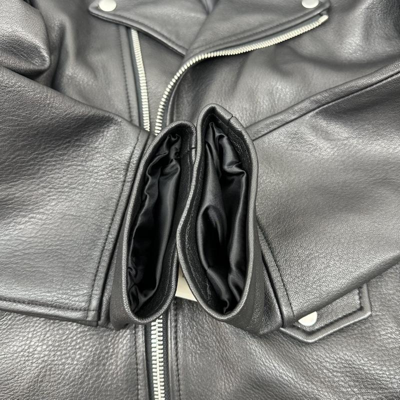 パーバーズ PERVERZE ジャケット、上着 ライダース バック プリント ダブル ライダース 011603010409 FREE 黒 / ブラック / black メンズ USED 古着 中古 50155982