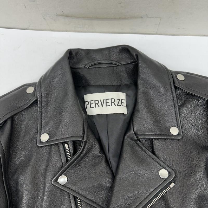 パーバーズ PERVERZE ジャケット、上着 ライダース バック プリント ダブル ライダース 011603010409 FREE 黒 / ブラック / black メンズ USED 古着 中古 50155982