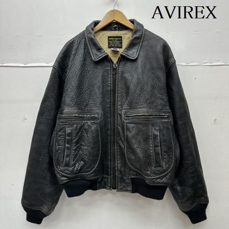 アヴィレックス AVIREX ジャケット、上着 レザージャケット 80s 90s G-2 フライト レザー ジャケット L 黒 / ブラック / black メンズ USED 古着 中古 50155989