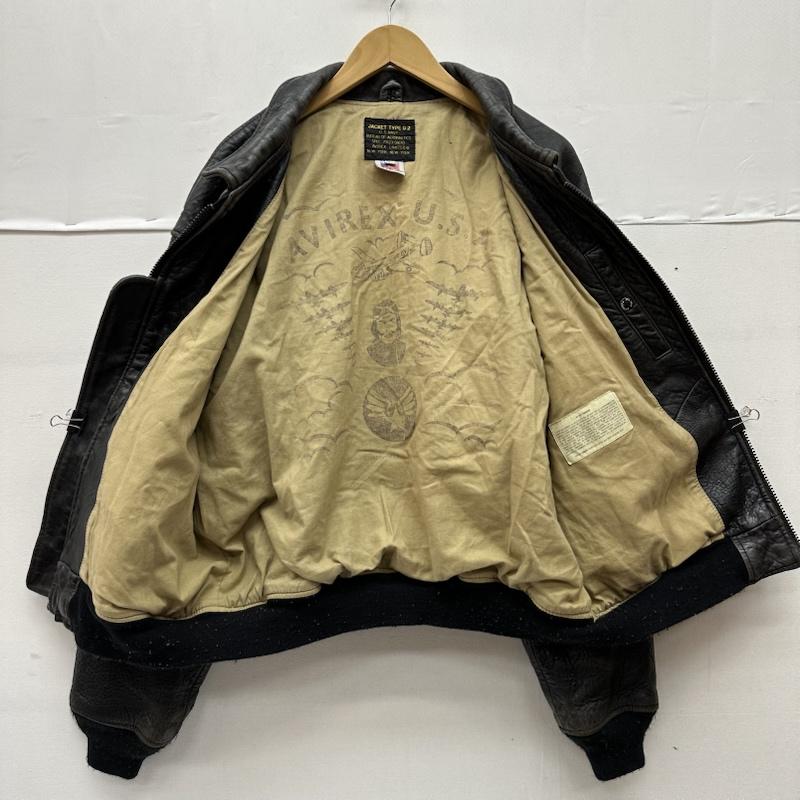 アヴィレックス AVIREX ジャケット、上着 レザージャケット 80s 90s G-2 フライト レザー ジャケット L 黒 / ブラック / black メンズ USED 古着 中古 50155989