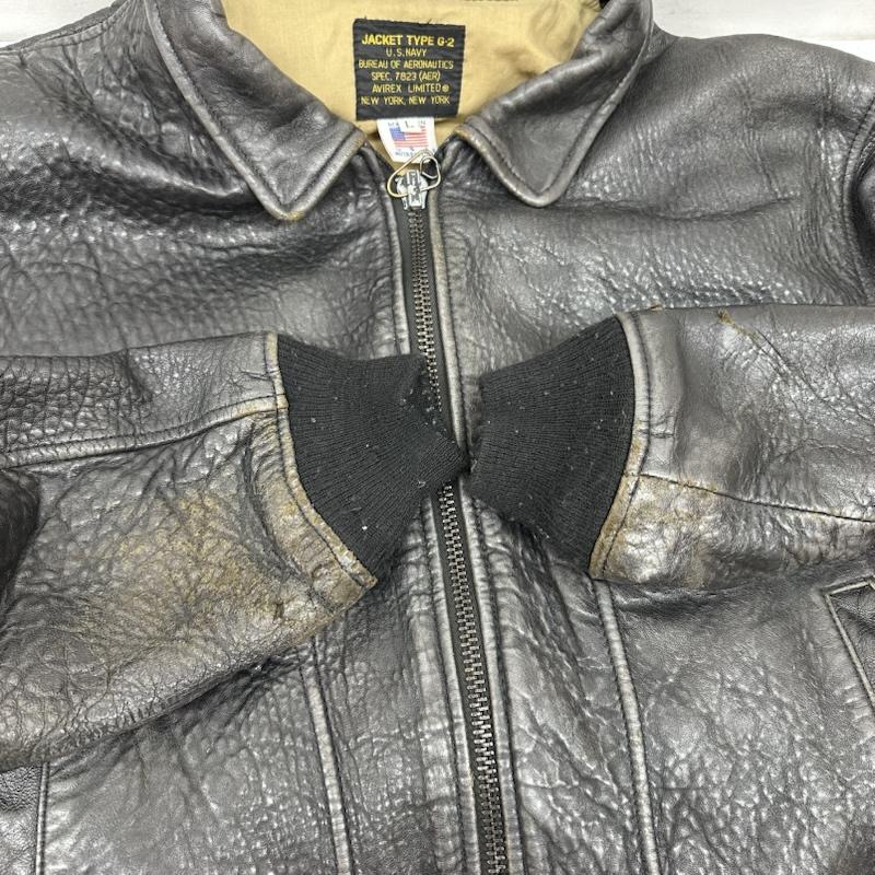 アヴィレックス AVIREX ジャケット、上着 レザージャケット 80s 90s G-2 フライト レザー ジャケット L 黒 / ブラック / black メンズ USED 古着 中古 50155989