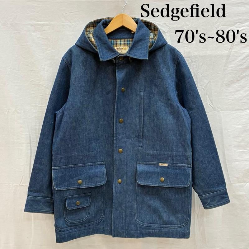 ラングラー Wrangler ジャケット、上着 ジャンパー、ブルゾン sedgefield 70s 80s チェック ライナー デニム ジャケット フーデッド カバーオール パーカー M チェック X ワンポイント X ロゴ、文字 インディゴ / インディゴ / Indigo メンズ USED 古着 中古 50155994
