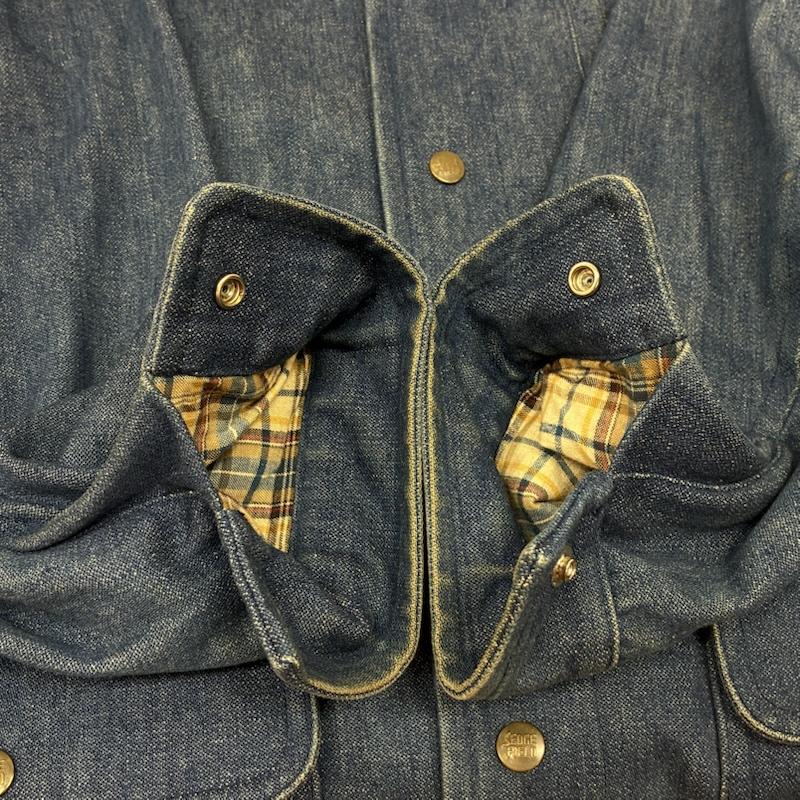 ラングラー Wrangler ジャケット、上着 ジャンパー、ブルゾン sedgefield 70s 80s チェック ライナー デニム ジャケット フーデッド カバーオール パーカー M チェック X ワンポイント X ロゴ、文字 インディゴ / インディゴ / Indigo メンズ USED 古着 中古 50155994