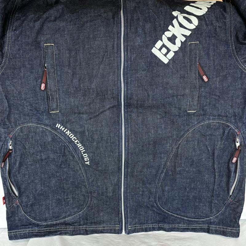 エコーアンリミテッド ECKOUNLTD ジャケット、上着 ジャンパー、ブルゾン 90s 00s ジップアップ デニムジャケット ビッグサイズ オールド アーカイブ XL ロゴ、文字 インディゴ / インディゴ / Indigo メンズ USED 古着 中古 50156000