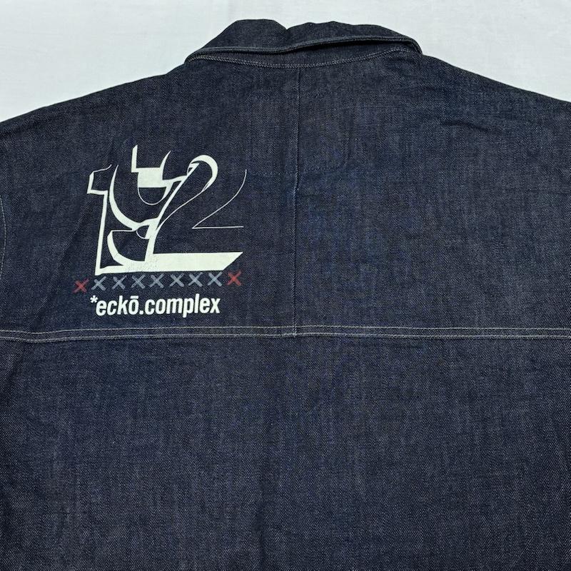 エコーアンリミテッド ECKOUNLTD ジャケット、上着 ジャンパー、ブルゾン 90s 00s ジップアップ デニムジャケット ビッグサイズ オールド アーカイブ XL ロゴ、文字 インディゴ / インディゴ / Indigo メンズ USED 古着 中古 50156000