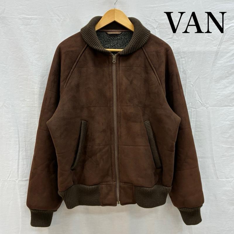 バン VAN ジャケット、上着 ジャンパー、ブルゾン 裏ボア フリース フェイク スエード コーデュロイ ジップアップ ブルゾン JC-14523 L 茶 / ブラウン / brown メンズ USED 古着 中古 50156003