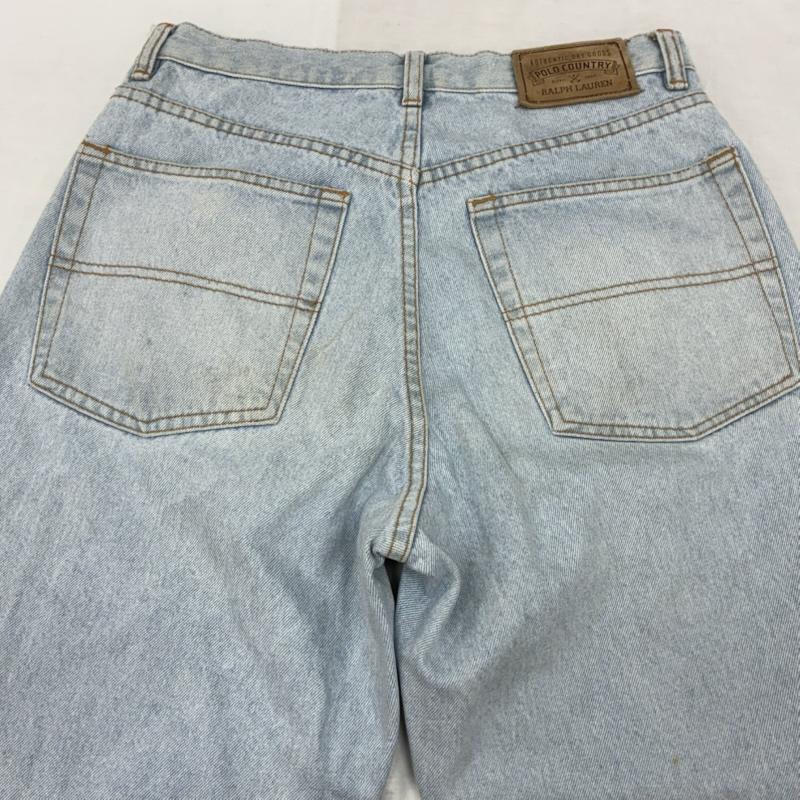 ラルフローレン RALPHLAUREN パンツ デニム、ジーンズ POLO COUNTRY ポロカントリー 80s 90s ボタンフライ テーパード デニムパンツ 29インチ ワンポイント X ロゴ、文字 水色 / ライトブルー / メンズ USED 古着 中古 50156015
