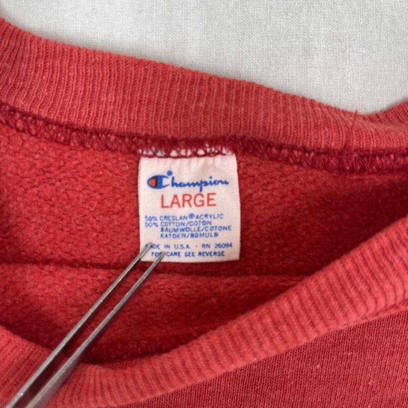チャンピオン Champion トレーナー 長袖 80s USA製 ヴィンテージ トリコタグ スウェット トレーナー L 赤 / レッド / red メンズ USED 古着 中古 50156026