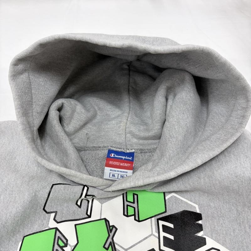 チャンピオン Champion パーカー 長袖 REVERSE WEAVE リバースウィーブ グラフィック プリント フーディー パーカー メキシコ製 XL ロゴ、文字 X プリント 灰 / グレー / gray X 黄緑 / イエローグリーン / X 白 / ホワイト / white X 黒 / ブラック / black メンズ USED 古着 中古 50156058