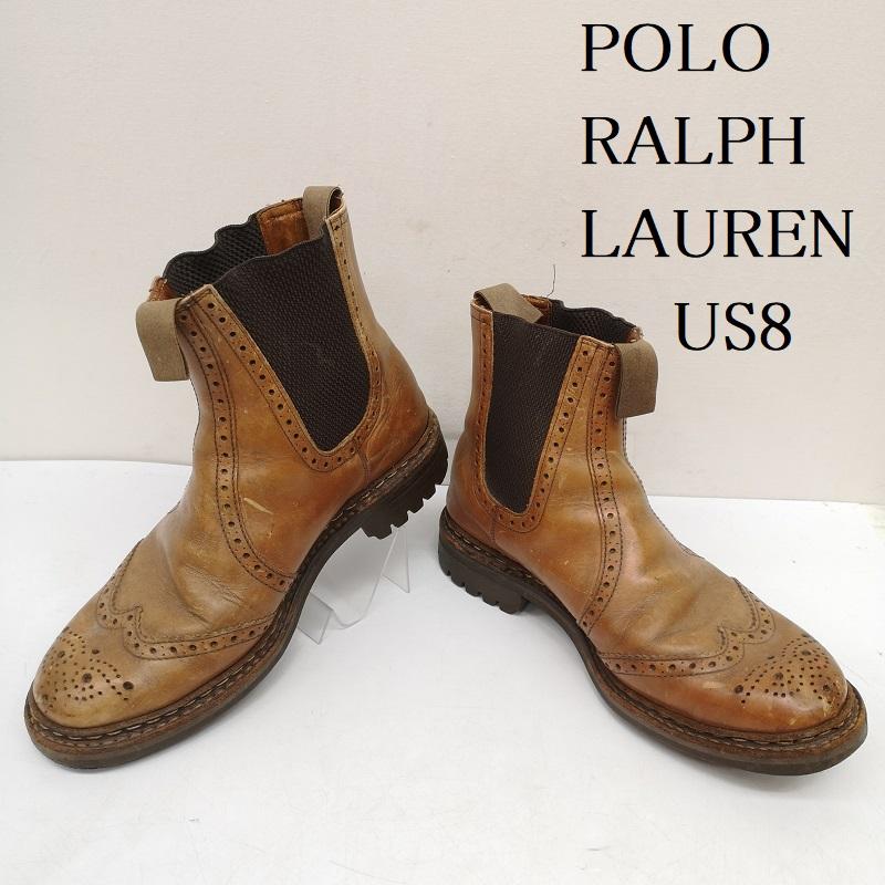 ポロラルフローレン POLO RALPH LAUREN ブーツ 一般 ヴィンテージ サイドゴア レザー ブーツ チェルシー イングランド製 US：8 茶 / ブラウン / brown メンズ USED 古着 中古 50156064