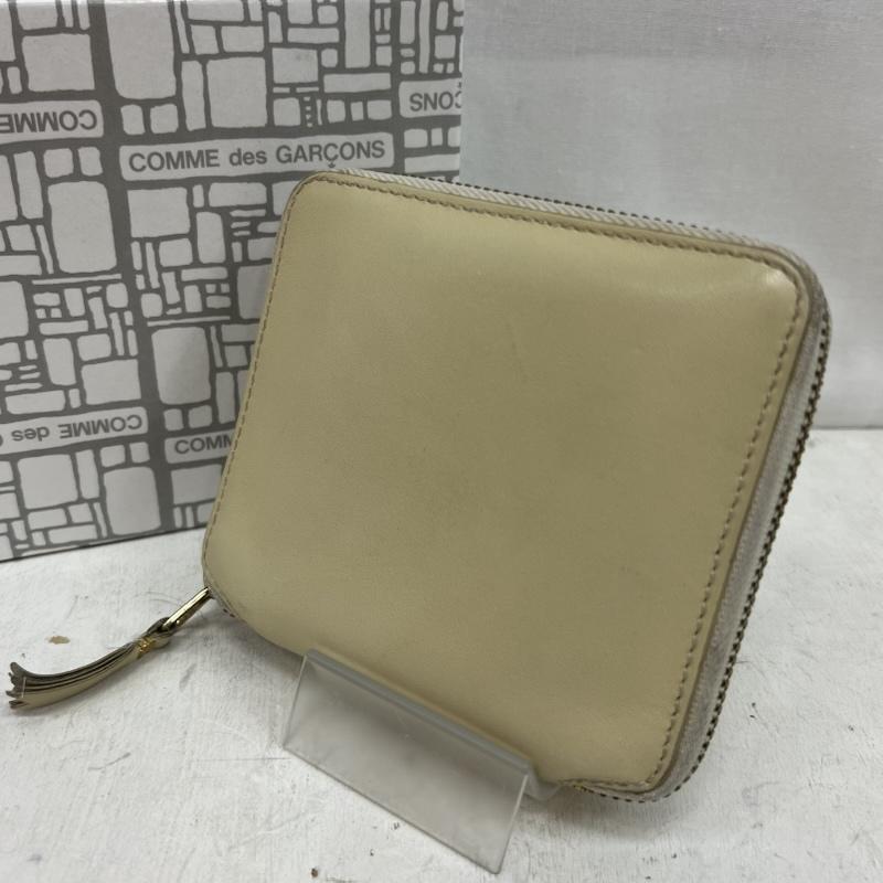 コムデギャルソン COMME des GARCONS 財布 二つ折り 二つ折り財布 小銭入れ付き SA2100 CLASSIC LEATHER - オフホワイト / オフホワイト / メンズ USED 古着 中古 50156091