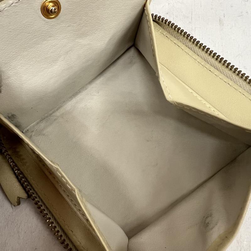 コムデギャルソン COMME des GARCONS 財布 二つ折り 二つ折り財布 小銭入れ付き SA2100 CLASSIC LEATHER - オフホワイト / オフホワイト / メンズ USED 古着 中古 50156091