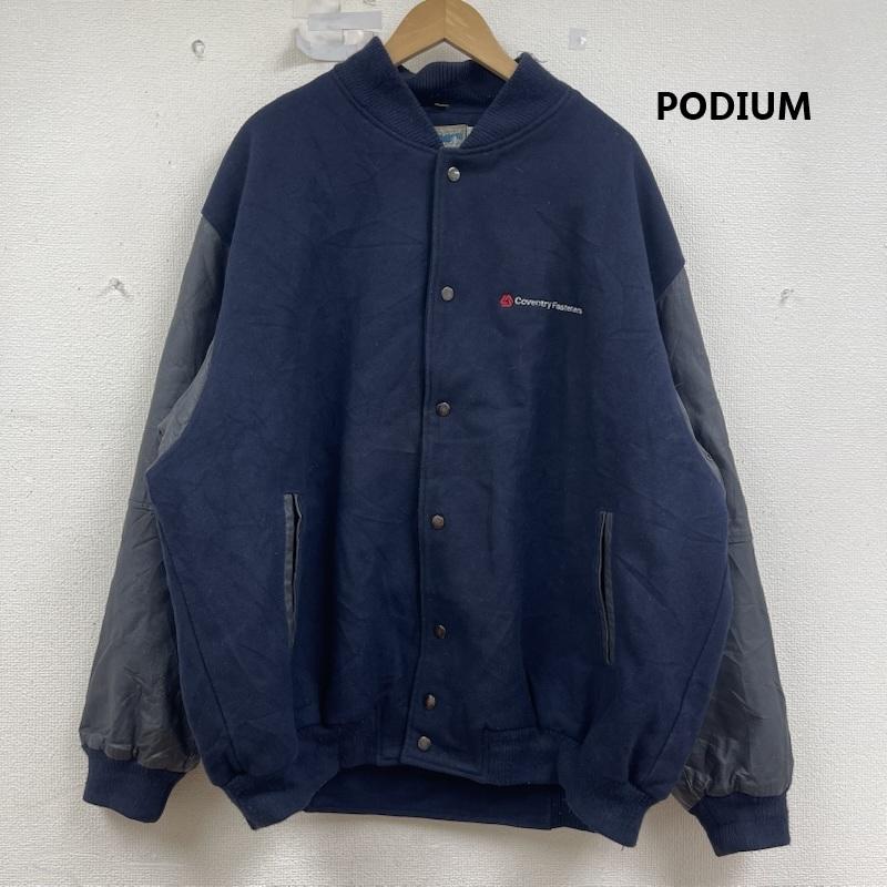 古着 USED ジャケット、上着 ジャンパー、ブルゾン PODIUM Coventry Fasteners 企業 ロゴ スタジアム ジャンパー 紺 / ネイビー / navy メンズ USED 古着 中古 50156116