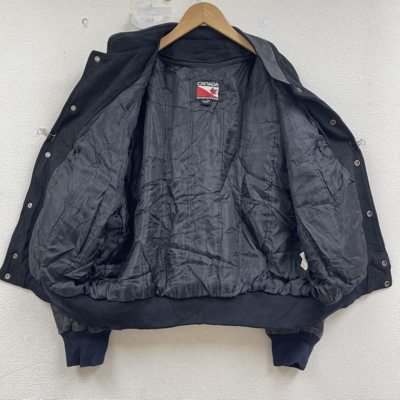古着 USED ジャケット、上着 ジャンパー、ブルゾン Canada Sportswea Anderson s Automotive Services 刺繍 スタジャン M 黒 / ブラック / black メンズ USED 古着 中古 50156119