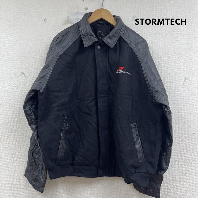 古着 USED ジャケット、上着 ジャンパー、ブルゾン STORMTECH 袖レザー 切り替え ロゴ 刺繍 スタジャン M 黒 / ブラック / black メンズ USED 古着 中古 50156120