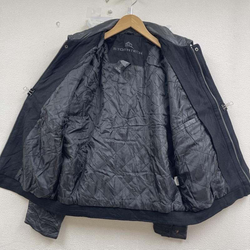 古着 USED ジャケット、上着 ジャンパー、ブルゾン STORMTECH 袖レザー 切り替え ロゴ 刺繍 スタジャン M 黒 / ブラック / black メンズ USED 古着 中古 50156120