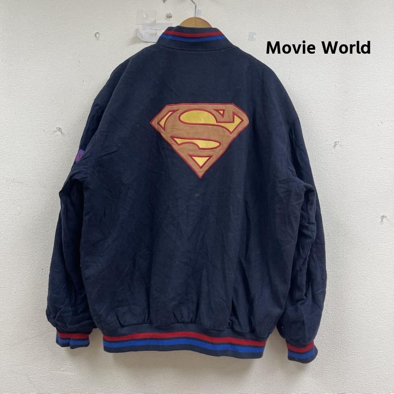 古着 USED ジャケット、上着 ジャンパー、ブルゾン Movie World スーパーマン ワッペン 刺繍 スタジャン 紺 / ネイビー / navy メンズ USED 古着 中古 50156123