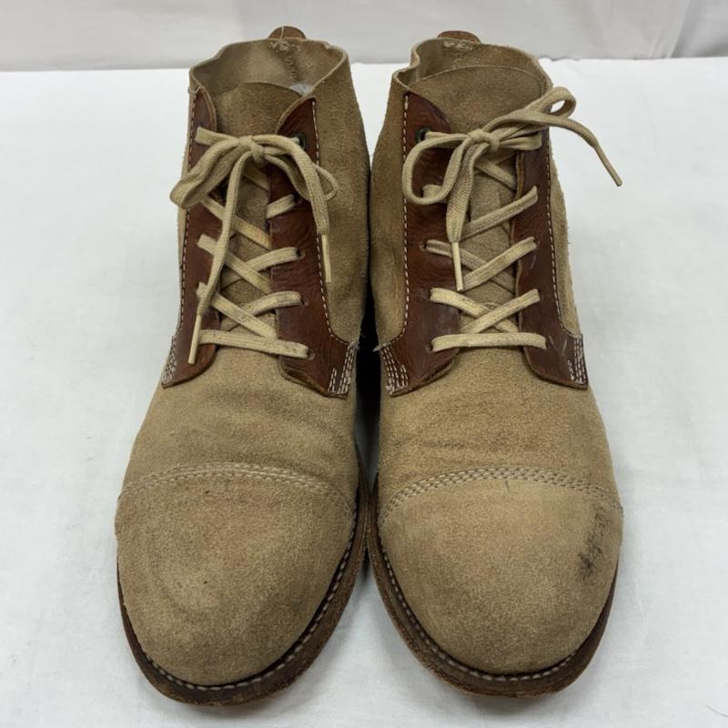 センドラ SENDRABOOTS ブーツ ショートブーツ スウェード レザー レースアップ ブーツ - ベージュ / ベージュ / beige X 茶 / ブラウン / brown メンズ USED 古着 中古 50156141