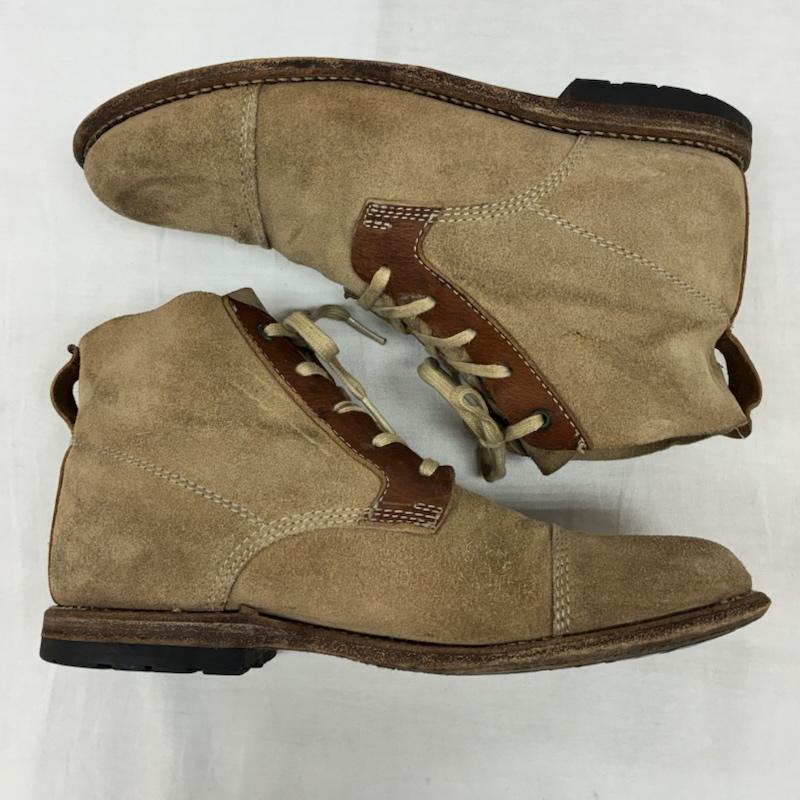 センドラ SENDRABOOTS ブーツ ショートブーツ スウェード レザー レースアップ ブーツ - ベージュ / ベージュ / beige X 茶 / ブラウン / brown メンズ USED 古着 中古 50156141