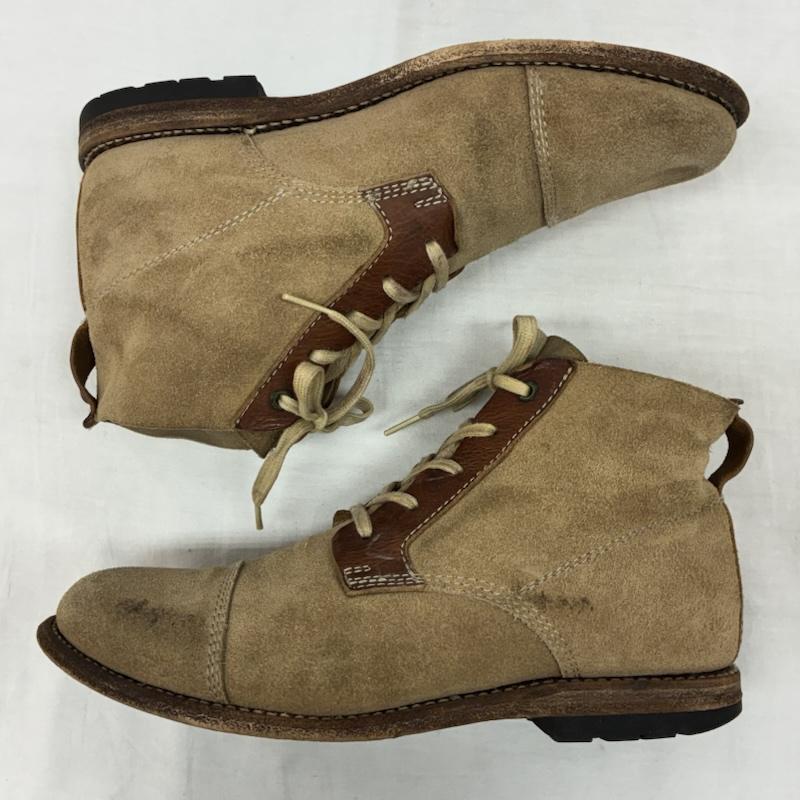 センドラ SENDRABOOTS ブーツ ショートブーツ スウェード レザー レースアップ ブーツ - ベージュ / ベージュ / beige X 茶 / ブラウン / brown メンズ USED 古着 中古 50156141