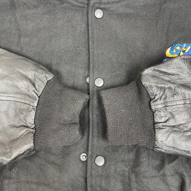 古着 USED ジャケット、上着 ジャンパー、ブルゾン JB s Wear 刺繍 切り替え レザー スタジアム ジャンパー XL 黒 / ブラック / black メンズ USED 古着 中古 50156145
