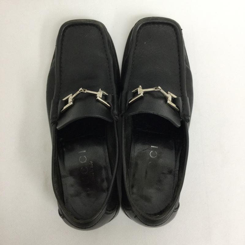グッチ GUCCI 革靴 革靴 ドレスシューズ 110 0254 ビットローファー スクエア 25.0cm 黒 / ブラック / black メンズ USED 古着 中古 50156146