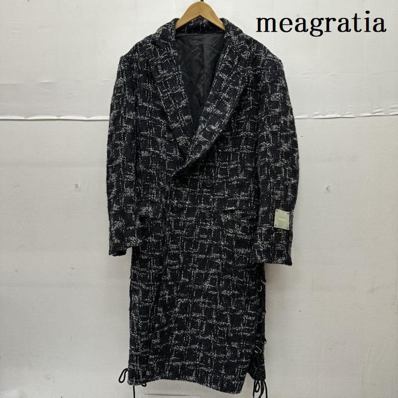 メアグラーティア meagratia コート コート一般 Mix tweed chesterfield coat ツイード ダブル チェスター コート 24263-0303 2 黒 / ブラック / black メンズ USED 古着 中古 50156163