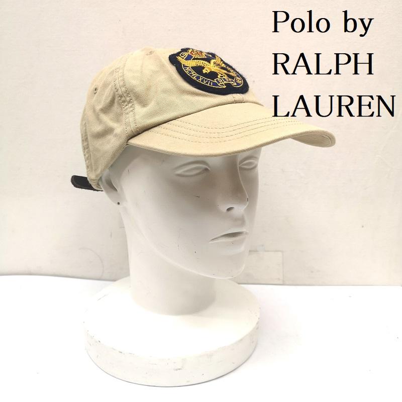 ポロバイラルフローレン Polo by RALPH LAUREN 帽子 キャップ 00s エンブレム アップリケ パッチ ベースボール キャップ - カーキ / カーキ / khaki メンズ USED 古着 中古 50156170