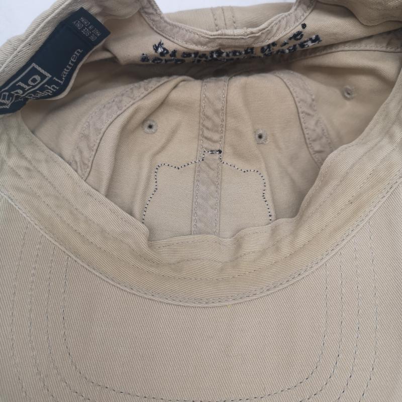 ポロバイラルフローレン Polo by RALPH LAUREN 帽子 キャップ 00s エンブレム アップリケ パッチ ベースボール キャップ - カーキ / カーキ / khaki メンズ USED 古着 中古 50156170