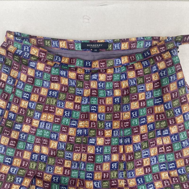 バーバリーロンドン Burberry London スカート ひざ丈スカート 総柄 ブロック チェック ロゴ スカート fxa58-029 紫 / パープル / purple レディース USED 古着 中古 50156210