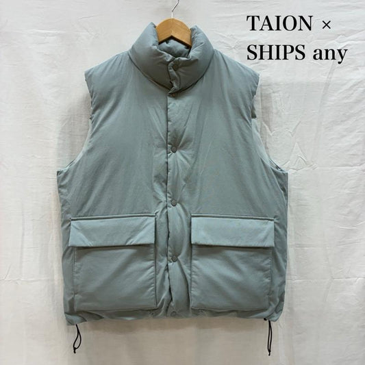タイオン TAION ジャケット、上着 ダウンベスト 714-65-0003 SHIPS any 別注 スタンドカラー スナップ ドローストリング ダウンベスト M メンズ USED 古着 中古 50156219