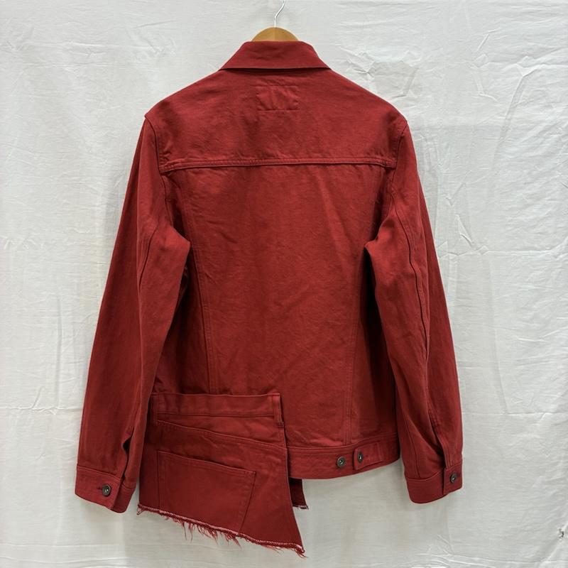 カラー kolor ジャケット、上着 ジャンパー、ブルゾン 23AW 後染 ギミック ドッキング トラッカー ジャケット 23WCM-G08111 2 赤 / レッド / red メンズ USED 古着 中古 50156221