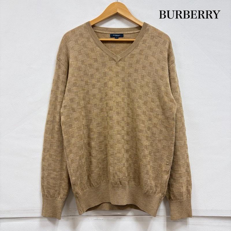 バーバリーロンドン Burberry London ニット、セーター 長袖 Vネック 薄手 長袖 ニット L 無地 ベージュ / ベージュ / beige メンズ USED 古着 中古 50156231