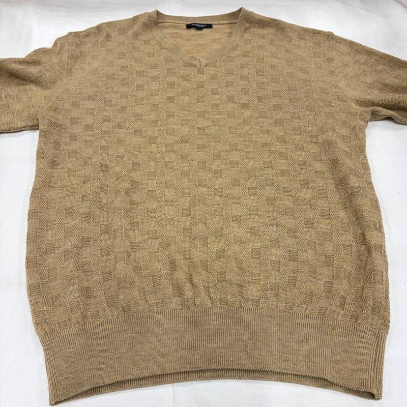 バーバリーロンドン Burberry London ニット、セーター 長袖 Vネック 薄手 長袖 ニット L 無地 ベージュ / ベージュ / beige メンズ USED 古着 中古 50156231