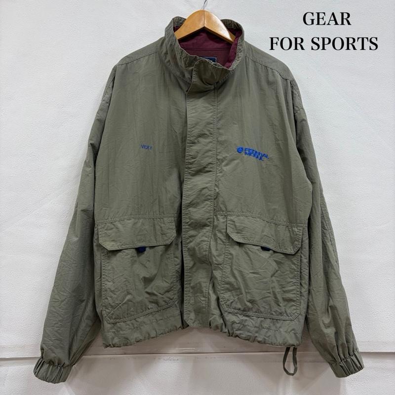 古着 USED ジャケット、上着 ジャンパー、ブルゾン GEAR FOR SPORTS 刺繍 ロゴ ナイロン ジャケット フルジップ ブルゾン L 無地 X ロゴ、文字 X 刺繍 カーキ / カーキ / khaki X 青 / ブルー / blue メンズ USED 古着 中古 50156232