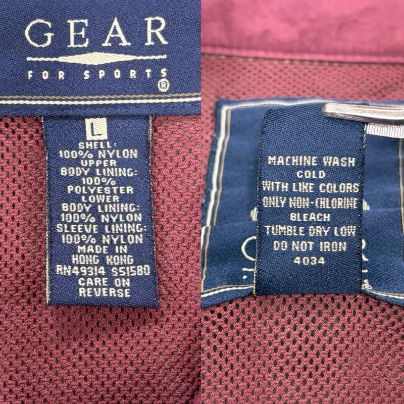 古着 USED ジャケット、上着 ジャンパー、ブルゾン GEAR FOR SPORTS 刺繍 ロゴ ナイロン ジャケット フルジップ ブルゾン L 無地 X ロゴ、文字 X 刺繍 カーキ / カーキ / khaki X 青 / ブルー / blue メンズ USED 古着 中古 50156232
