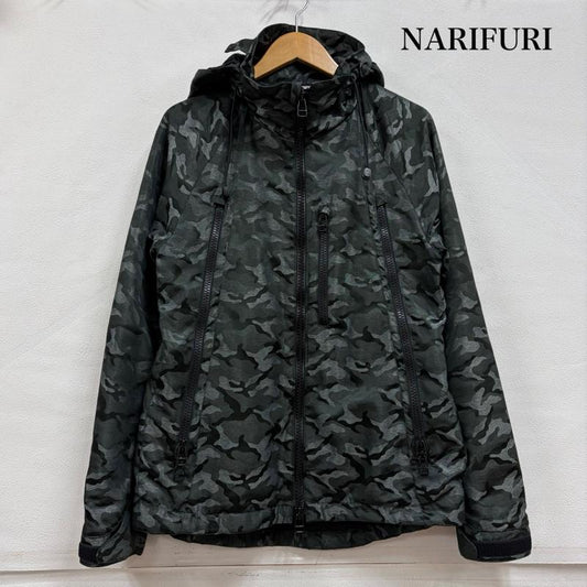 ナリフリ narifuri ジャケット、上着 ジャンパー、ブルゾン ジャガード カモフラ 迷彩 ジャケット マウンテンパーカー ジップ ナイロン メッシュ スタンド カラー S カモフラージュ柄・迷彩 灰 / グレー / gray メンズ USED 古着 中古 50156235