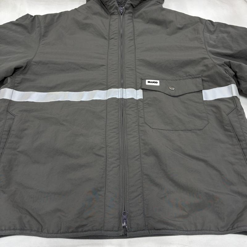 ブルコ BLUCO ジャケット、上着 ジャケット、ブレザー 25AW Hooded Reflector Jacket フーデッド リフレクター ジャケット ナイロン 裏ボア 157-31-047 ロゴ ダブルジップ L ワンポイント X ロゴ、文字 チャコールグレー / チャコールグレー / メンズ USED 古着 中古 50156238