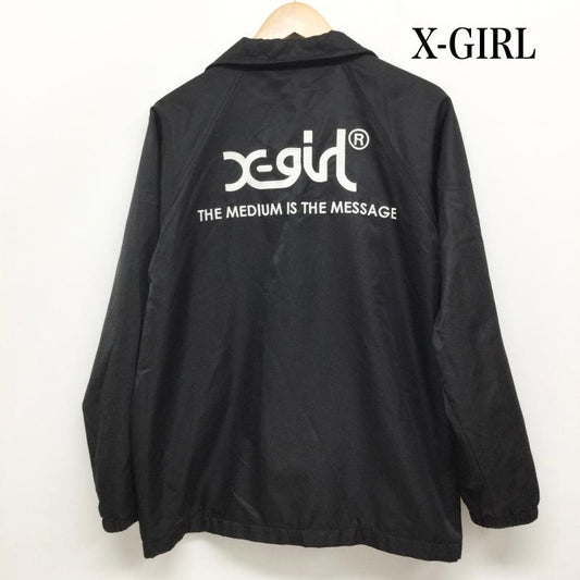 エックスガール X-girl ジャケット、上着 ジャンパー、ブルゾン X-girl  エックスガール コーチジャケット ナイロン 05171515 2 ロゴ、文字 黒 / ブラック / black レディース USED 古着 中古 50156269