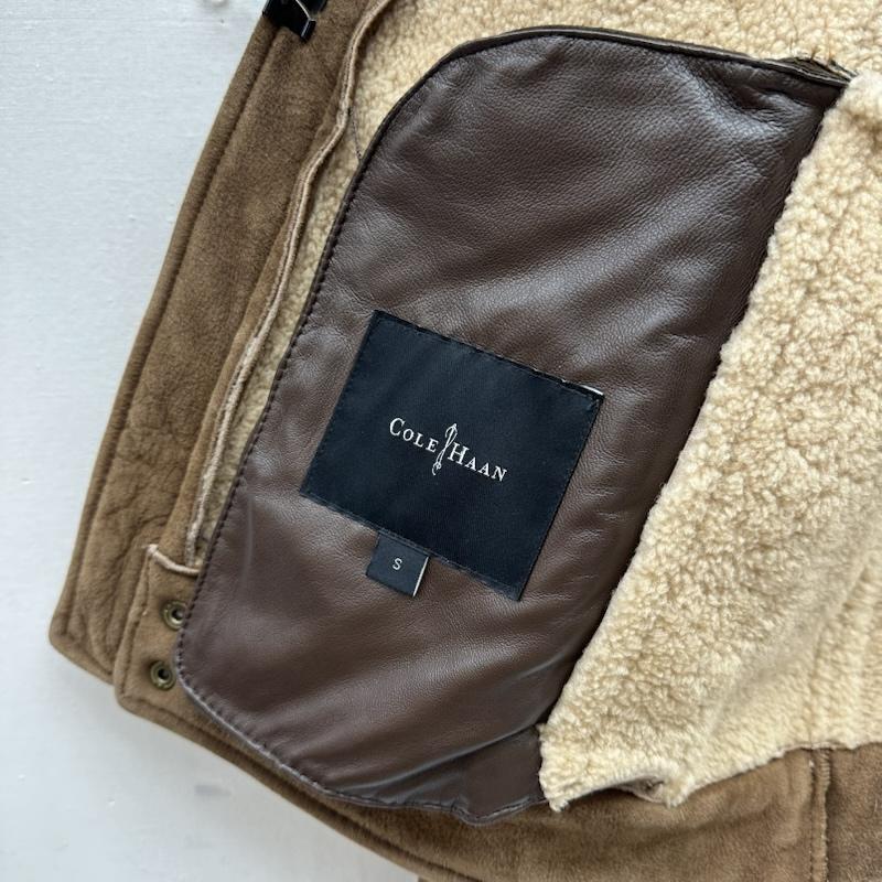 コールハーン COLE HAAN ジャケット、上着 ジャンパー、ブルゾン ラム レザー ムートン フライト ジャケット G49683 S 茶 / ブラウン / brown メンズ USED 古着 中古 50156272
