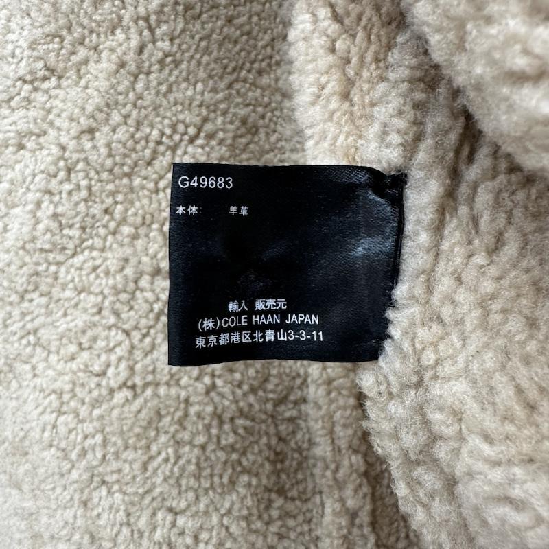 コールハーン COLE HAAN ジャケット、上着 ジャンパー、ブルゾン ラム レザー ムートン フライト ジャケット G49683 S 茶 / ブラウン / brown メンズ USED 古着 中古 50156272