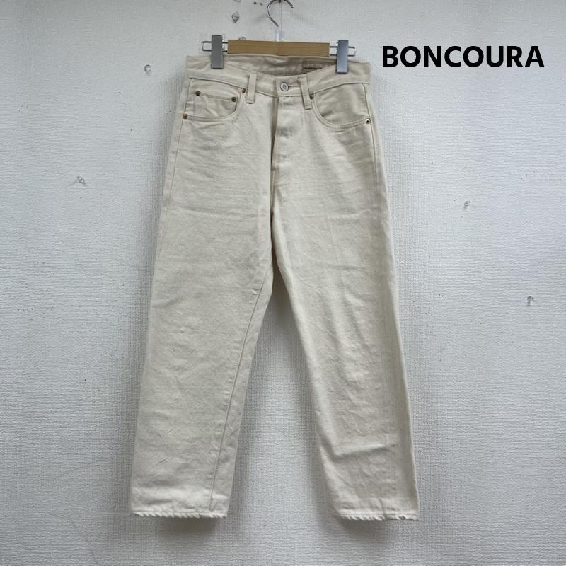 ボンクラ BONCOURA パンツ デニム、ジーンズ コットン ストレート デニム パンツ クリーム 28インチ アイボリー / アイボリー / メンズ USED 古着 中古 50156323