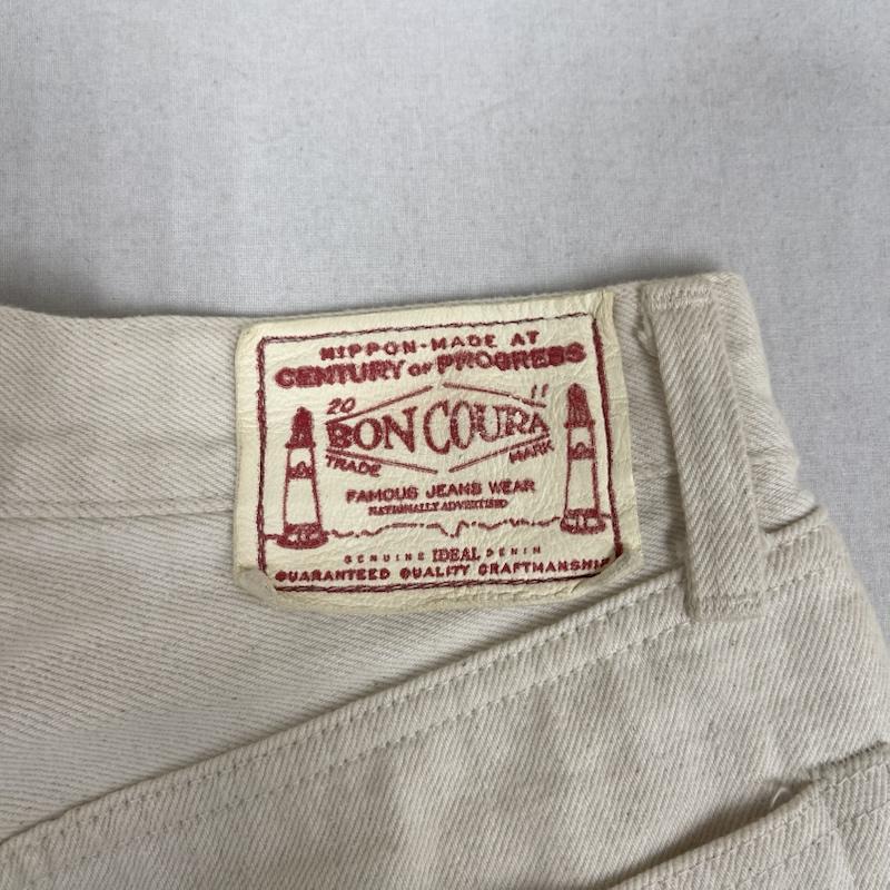 ボンクラ BONCOURA パンツ デニム、ジーンズ コットン ストレート デニム パンツ クリーム 28インチ アイボリー / アイボリー / メンズ USED 古着 中古 50156323