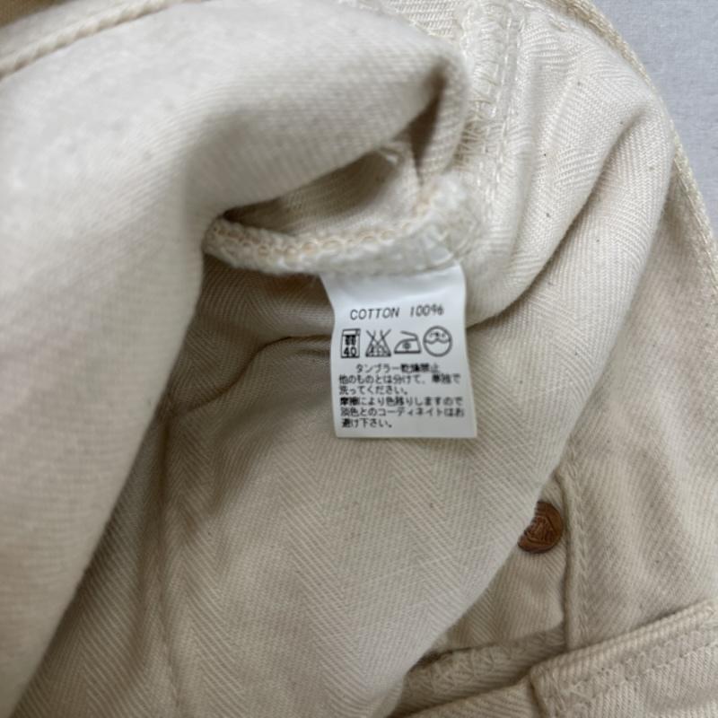 ボンクラ BONCOURA パンツ デニム、ジーンズ コットン ストレート デニム パンツ クリーム 28インチ アイボリー / アイボリー / メンズ USED 古着 中古 50156323