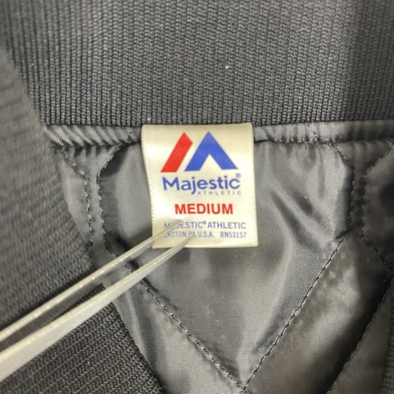 マジェスティック MAJESTIC ジャケット、上着 ジャンパー、ブルゾン USA製 NEW YORK CREW スタジャン スタジアム ジャケット M 黒 / ブラック / black メンズ USED 古着 中古 50156327