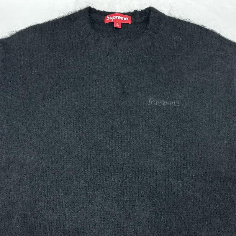 シュプリーム Supreme ニット、セーター 長袖 25AW Brushed Mohair Sweater ブラッシュド モヘア セーター ニット M ワンポイント X ロゴ、文字 X 刺繍 黒 / ブラック / black メンズ USED 古着 中古 50156349