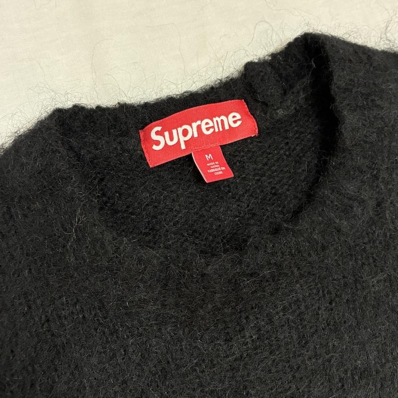 シュプリーム Supreme ニット、セーター 長袖 25AW Brushed Mohair Sweater ブラッシュド モヘア セーター ニット M ワンポイント X ロゴ、文字 X 刺繍 黒 / ブラック / black メンズ USED 古着 中古 50156349