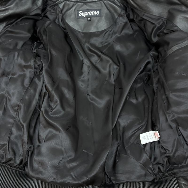 シュプリーム Supreme ジャケット、上着 レザージャケット 22AW Quilted Leather Work Jacket キルテッド レザー ワーク ジャケット M ワンポイント X ロゴ、文字 黒 / ブラック / black メンズ USED 古着 中古 50156351