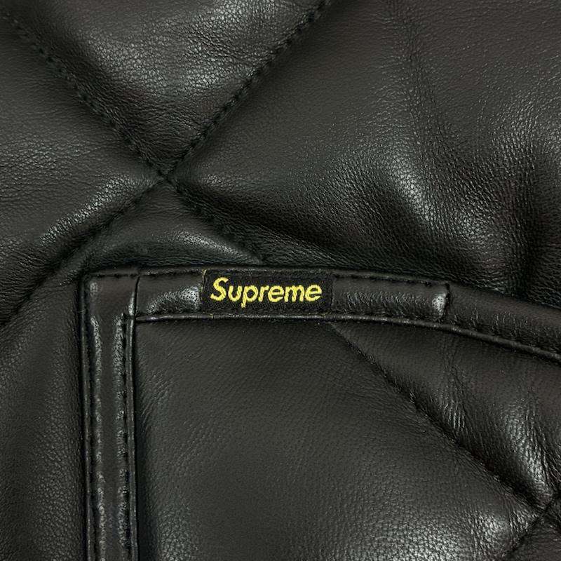 シュプリーム Supreme ジャケット、上着 レザージャケット 22AW Quilted Leather Work Jacket キルテッド レザー ワーク ジャケット M ワンポイント X ロゴ、文字 黒 / ブラック / black メンズ USED 古着 中古 50156351